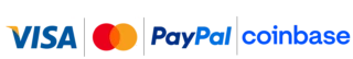 Visa, Mastercard, PayPal and Coinbase accepted